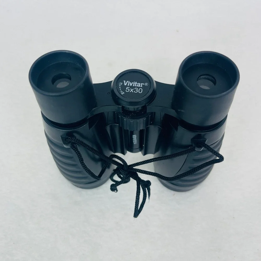 Vivitar 5x30 Binoculars Black Compact Bird Watching Sport with Carrying Case